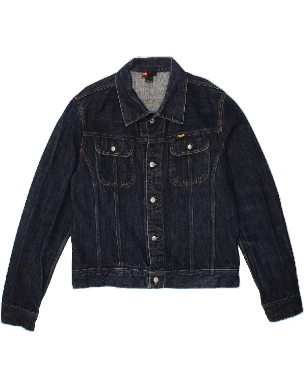 DIESEL Mens Denim Jacket UK 42 XL Navy Blue Cotton Cotton Jacket Linen Jacket Terry Jacket