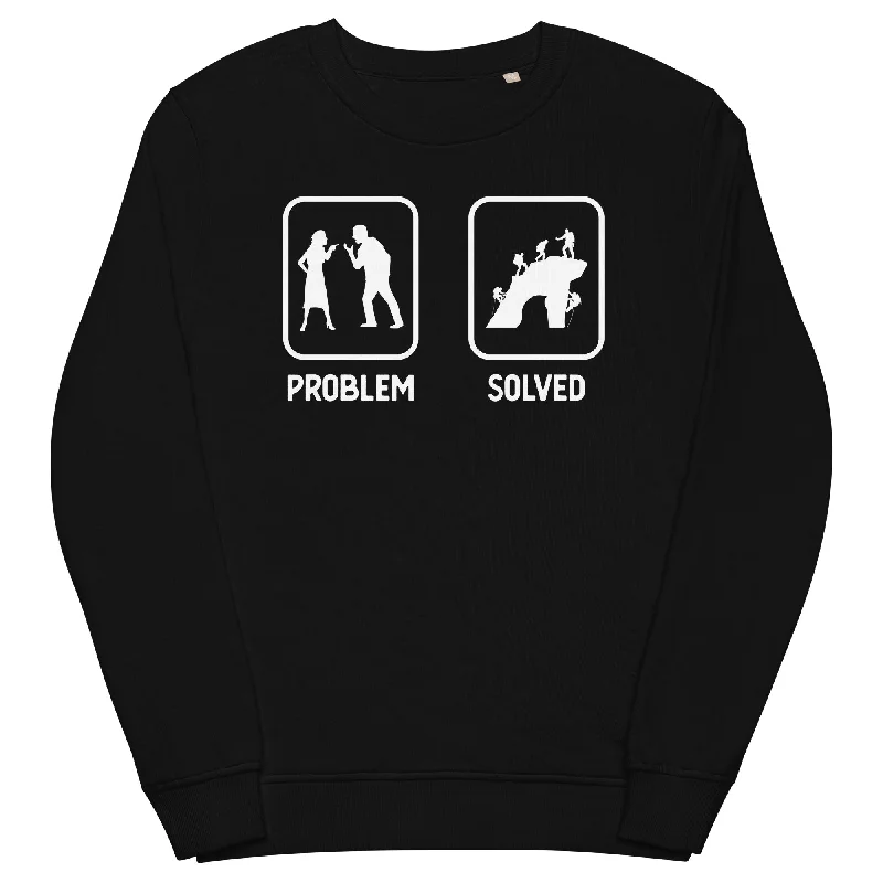 Problem Solved - Mann Klettern - Unisex Premium Organic Sweatshirt.Hoodie with Half-Zip Sporty Casual Hoodie with Half-Zip Sporty Casual