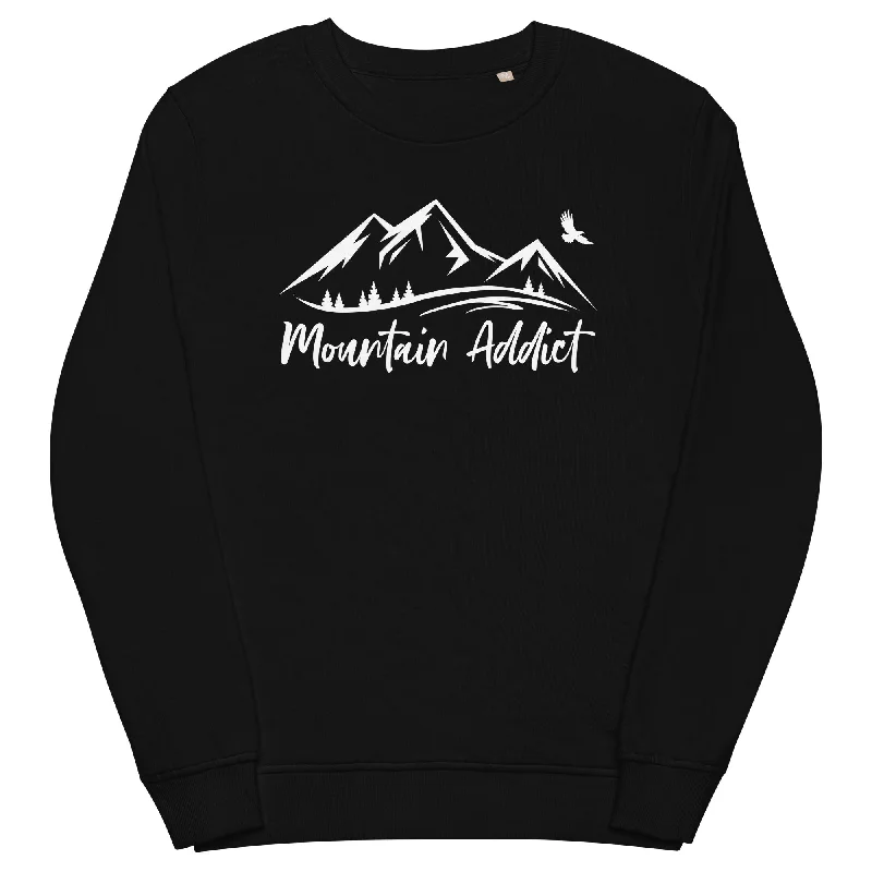 Berge Addict - Unisex Premium Organic Sweatshirt.Hoodie with Hem Frayed Vintage Worn Hoodie with Hem Frayed Vintage Worn