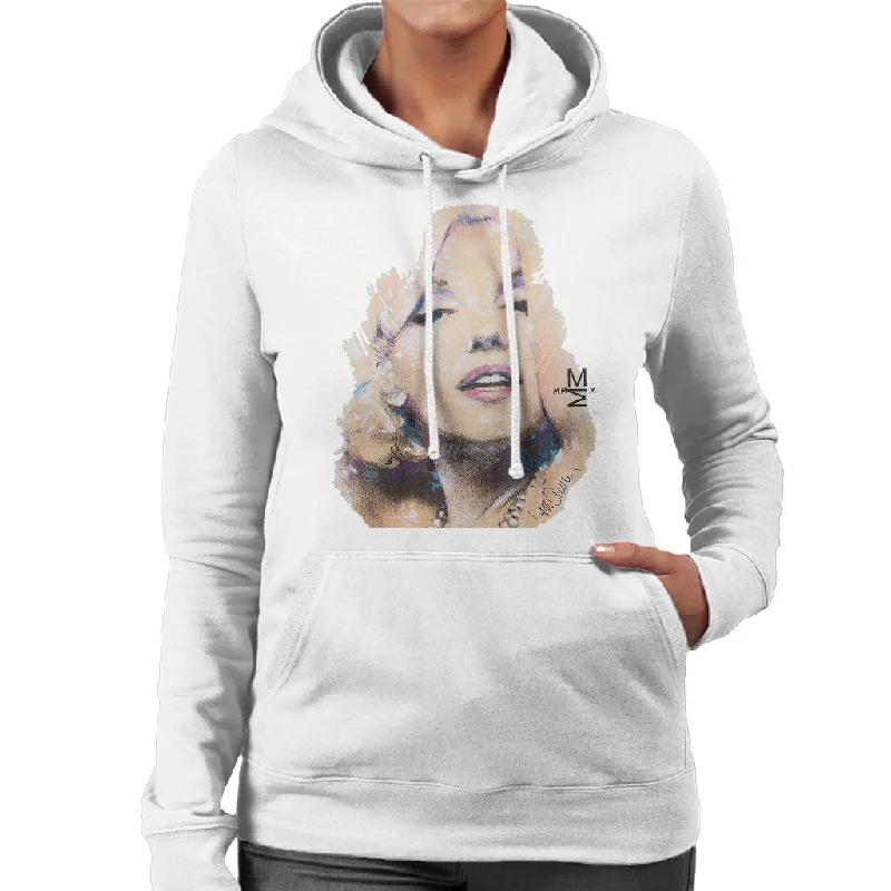 Sidney Maurer Original Portrait Of Marilyn Monroe Women's Hooded Sweatshirt.Hoodie with Applique Textured Unique Hoodie with Applique Textured Unique