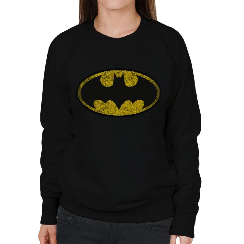 Batman Bat Symbol Faded Logo Women's Sweatshirt.Hoodie with Thumb Holes Functional Cozy Hoodie with Thumb Holes Functional Cozy