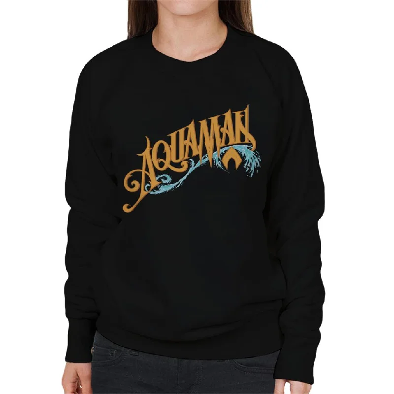 Aquaman Wave Logo Women's Sweatshirt.Hoodie with Batwing Sleeves Loose Dramatic Hoodie with Batwing Sleeves Loose Dramatic