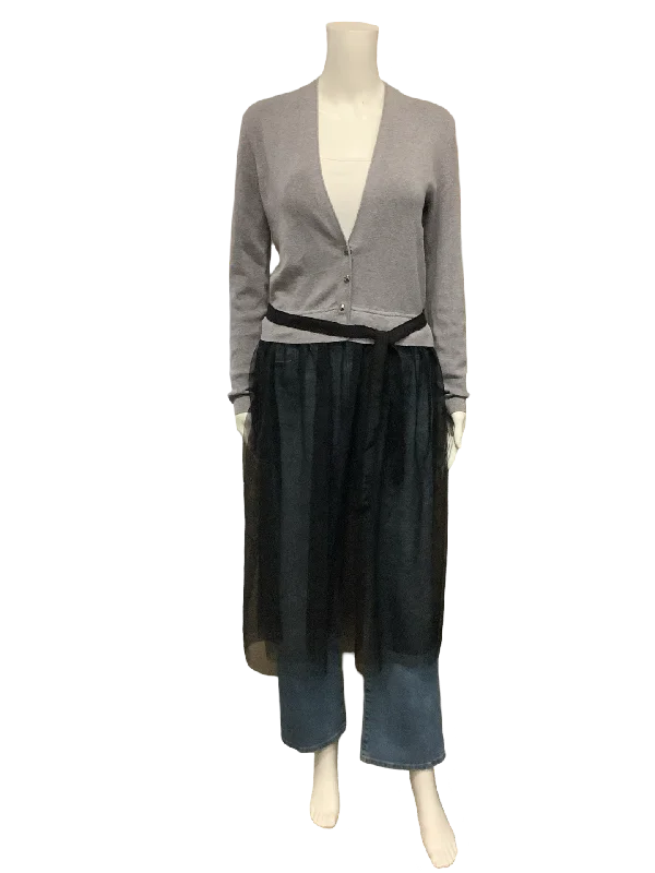 Nic + Zoe Cardigan Sweater Maxi Organza Size: S Spandex Blend Rayon Blend Denim Blend