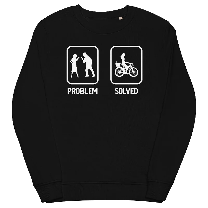 Problem Solved - Frau Radfahren - Unisex Premium Organic Sweatshirt.Hoodie with Hem Detail Decorative Unique Hoodie with Hem Detail Decorative Unique