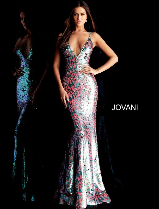 Jovani 67314 Plunging Neck Sequin Long Party Dress Sale Tunics Travel practical