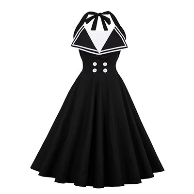 Vintage 50s 60s Rockabilly Summer Dress 2022 Sexy Halter Women Dress Robe Plus Size Pin Up Retro Party Dresses Vestidos Tunics Designer luxury