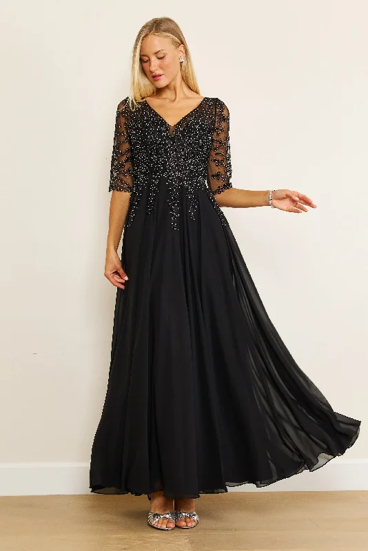 Dylan & Davids Long Sleeve Chiffon Formal Evening Dress Tunics Top Casual