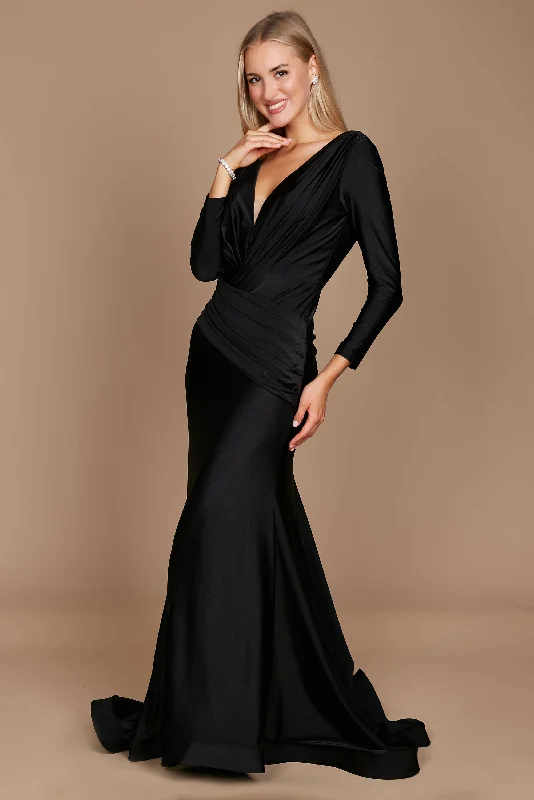 Dylan & Davids Long Sleeve Formal Fitted Evening Dress Black Tunics Bestseller popular