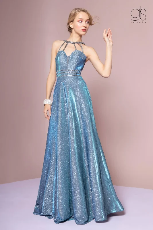 Sexy Long Evening Dress Prom Metallic Gown sweetheart Neckline Romantic