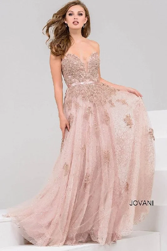 Jovani 93765 Strapless Sweetheart Long Evening Dress Tunics Business professional