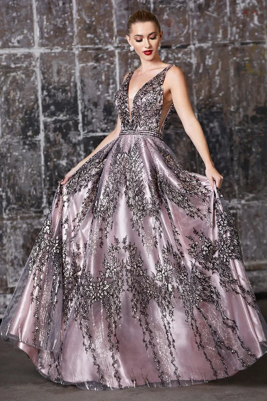 Cinderella Divine OC004 Long Prom Formal Glitter Floral Evening Dress Tunics Trendy modern