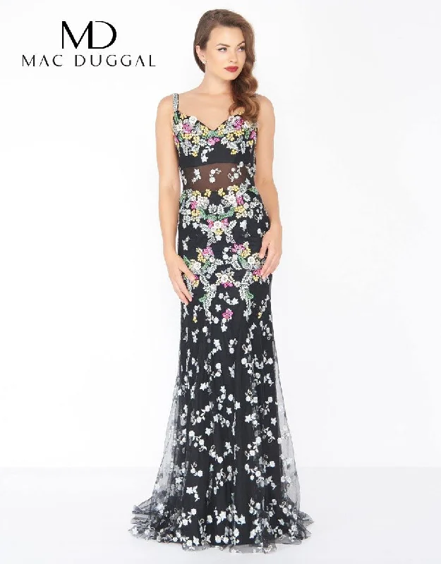 Mac Duggal 50386 Prom Long Floral Evening Dress sweetheart Neckline Romantic