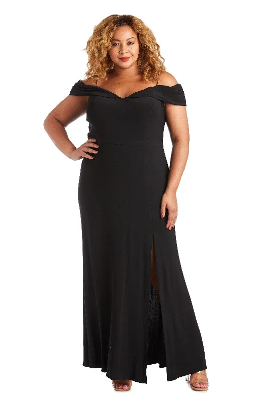 Morgan & Co 12343WMM Long Plus Size Evening Dress Tunics Formal black