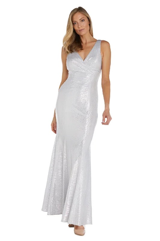 Nightway 22142 Long Metallic Formal Fitted Evening Dress Tunics Hiking breathable