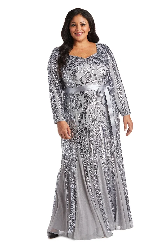 R&M Richards 5623W Long Plus Size Evening Dress empire Waist empire