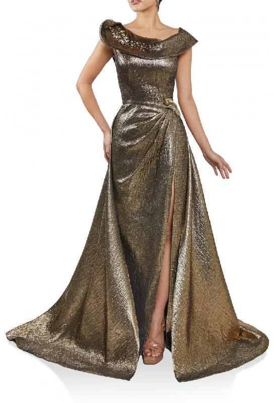 Terani Couture 242M3373 Long Metallic Formal Evening Dress Tunics Prom sequined