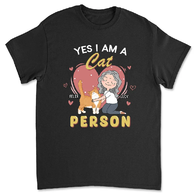 A Cat Person - Personalized Custom Unisex T-shirt Faux Fur Fabric Real Fur Fabric Shearling Fabric