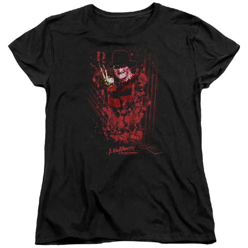 A Nightmare on Elm Street One Two Freddys Coming For You - Women's T-Shirt Welt Pockets Slit Pockets Flap Pockets