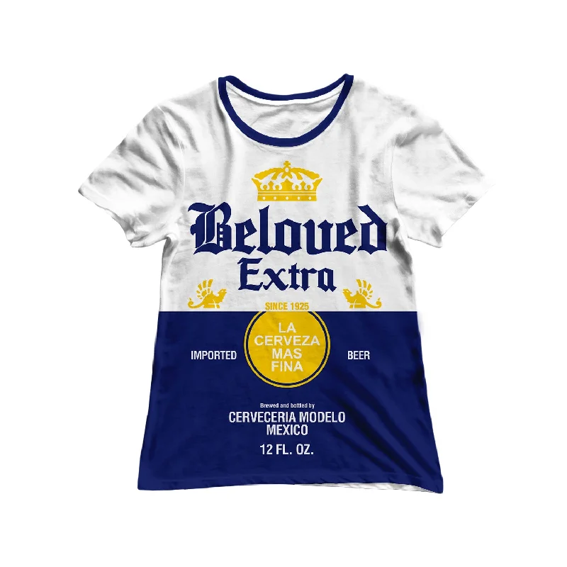 Beloved Extra Beer Women's Tee Satin Blend Silk Blend Wool Blend