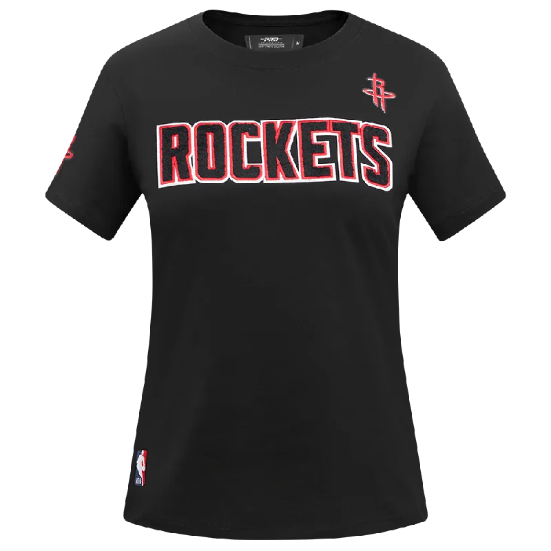 NBA HOUSTON ROCKETS CLASSIC WOMEN'S SJ SLIM FIT TEE (BLACK) Houndstooth Herringbone Solid