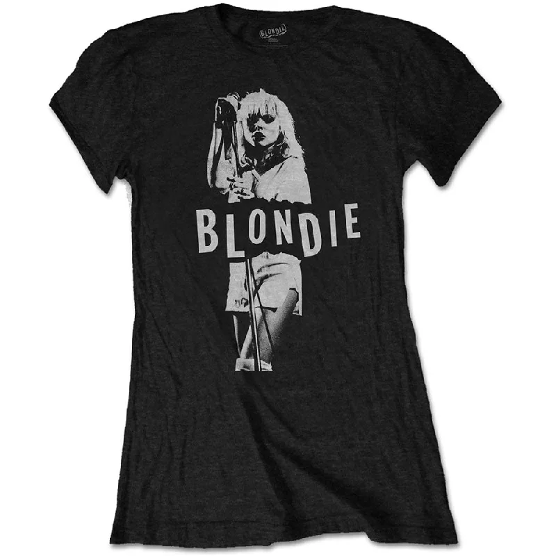 Blondie Mic. Stand Ladies T-Shirt Sequined Glittery Shiny