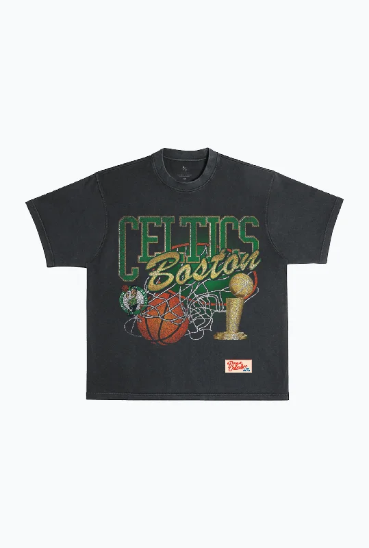 Boston Celtics Swish Garment Dyed Heavyweight T-Shirt - Black Thin T-Shirt Open Front Quick Dry