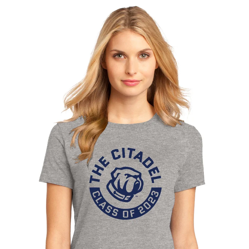 The Citadel, Class Of 2023, Bulldog, Women’s Perfect Weight ® Tee V-Neck T-Shirt Long Sleeve Cotton