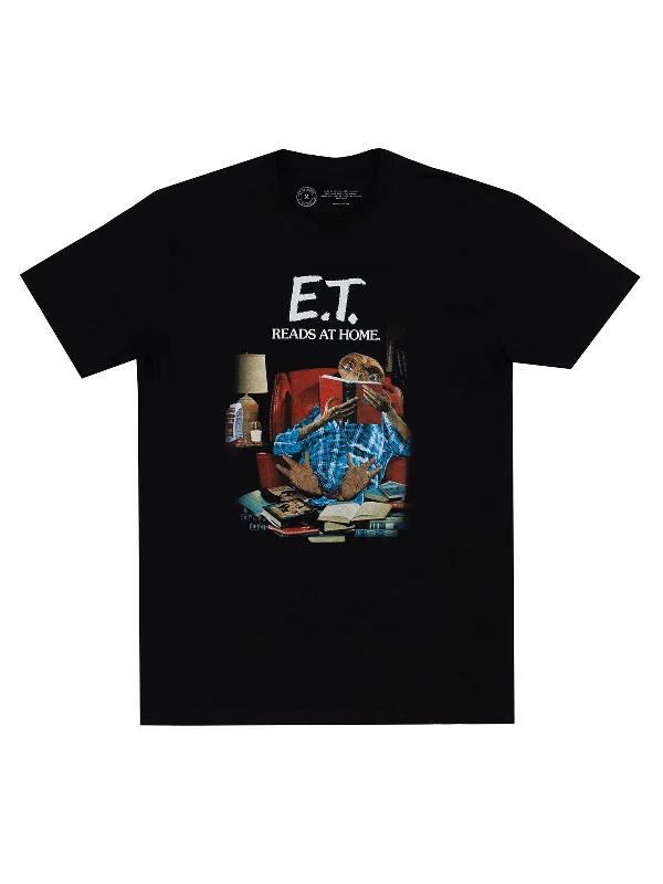 E.T. Reads at Home Unisex T-Shirt Striped Floral Plaid