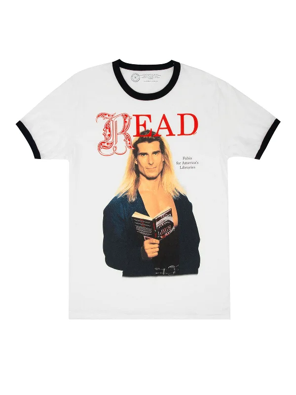 Fabio READ Unisex Ringer T-Shirt Basic T-Shirt Crew Neck Short Sleeve