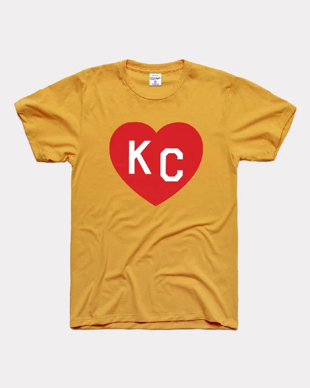 Gold & Red KC Heart Vintage T-Shirt Satin Blend Silk Blend Wool Blend