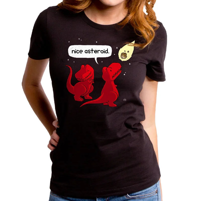 Nice Asteroid Dino Women's T-Shirt Silk Blend Satin Velvet