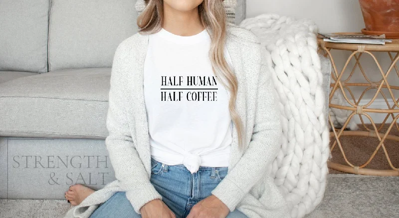 Half Human Half Coffee Unisex Tee Real Fur Shearling Chenille