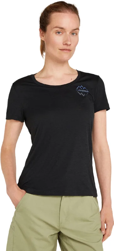 Merino 150 Tech Lite III Scoop Neck Icebreaker Logo Reflections Short Sleeve T-Shirt - Women's|-|Women Merino 150 Tech Lite Short Sleeve Scoop Tee Icebreaker Logo Reflections Spandex Blend Rayon Blend Denim Blend