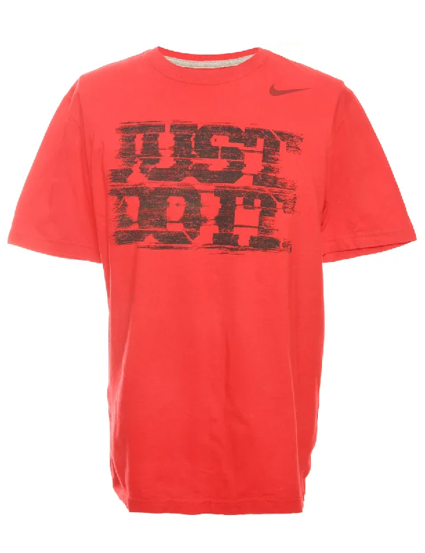 Just Do It Nike Printed T-shirt - M Satin Blend Silk Blend Wool Blend