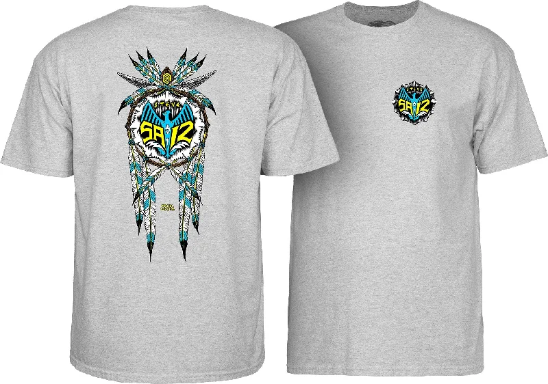 Powell Peralta Steve Saiz Totem T-shirt - Athletic Heather Mesh Canvas Denim