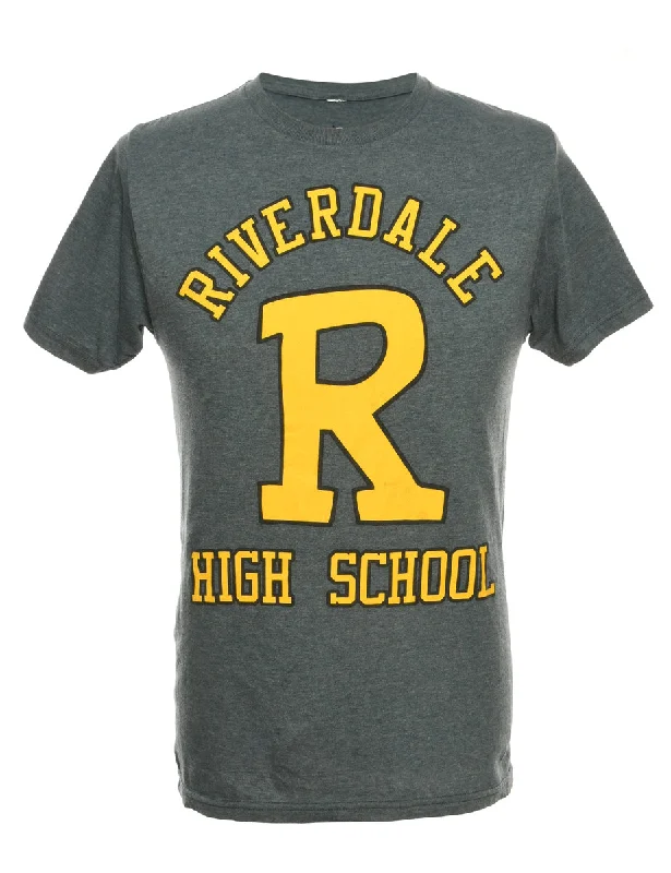 Riverdale Printed T-shirt - S Collared T-Shirt Boat Neck A-Line