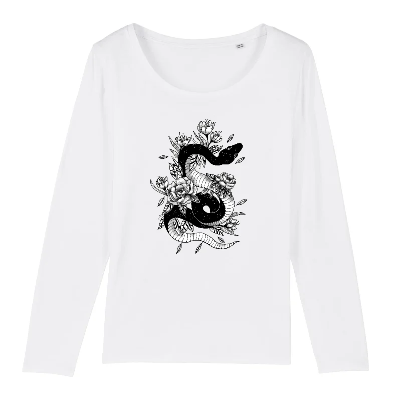 Serpent | T-shirt Femme 100% Coton Bio manches longues - SINGER Fitted T-Shirt Seamless Stretchy