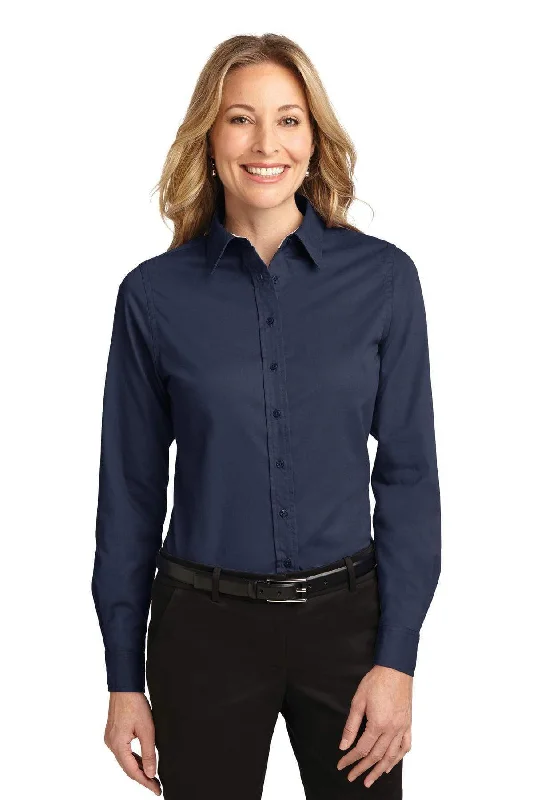 Port Authority Ladies Long Sleeve Easy Care Shirt.  L608 Fleece Fabric Down Fabric Feather Fabric