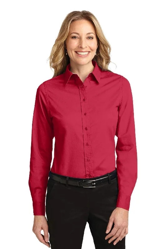 Port Authority Ladies Long Sleeve Easy Care Shirt.  L608 Print Jacquard Patchwork