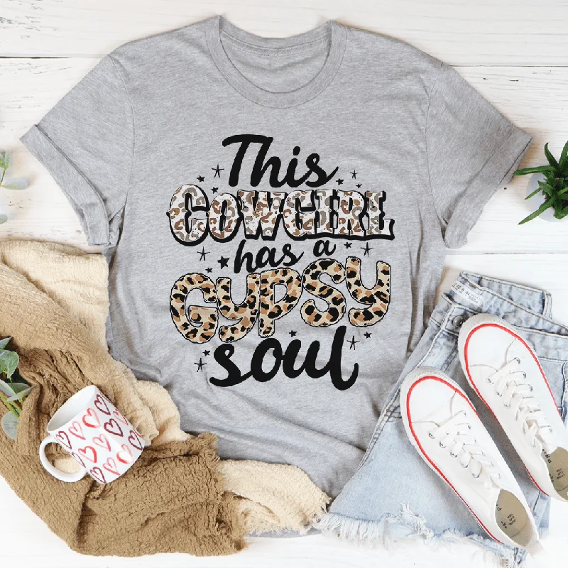 This Cowgirl Has A Gypsy Soul T-Shirt Front Pockets Side Pockets Patch Pockets