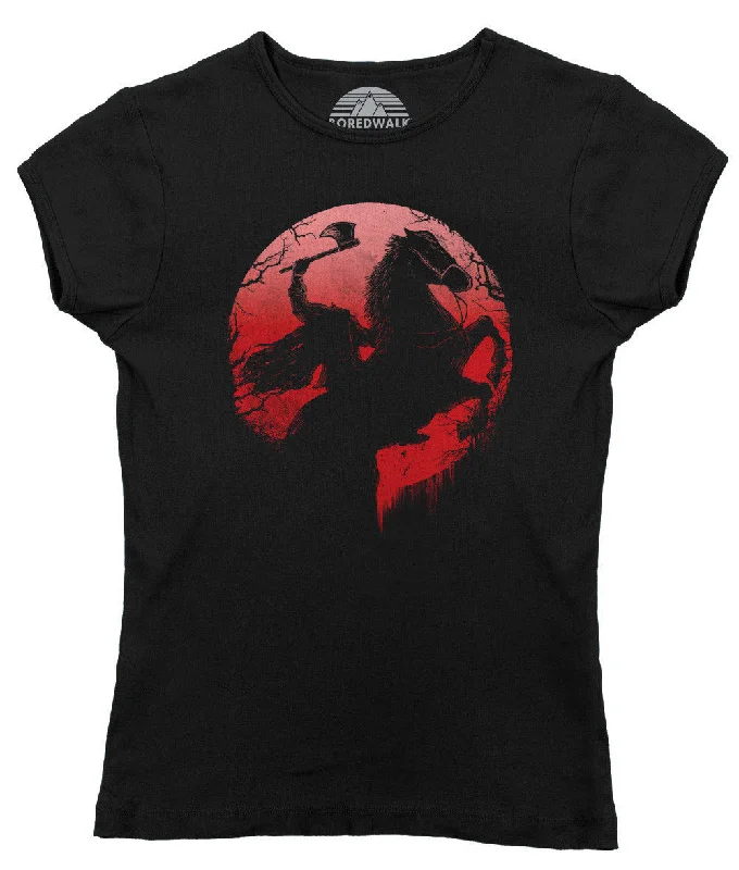 Women's Headless Horseman T-Shirt Notch Collar Peter Pan Collar Cowl Neck