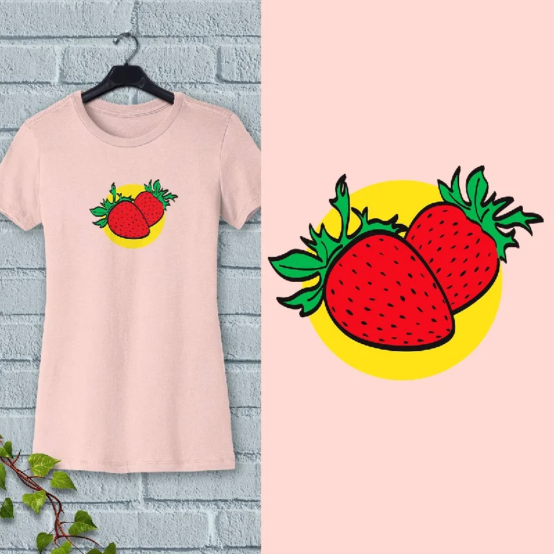 Women's Strawberries Slim Fit T-shirt S-2X Fruit Design Mesh Fabric Canvas Fabric Denim Fabric