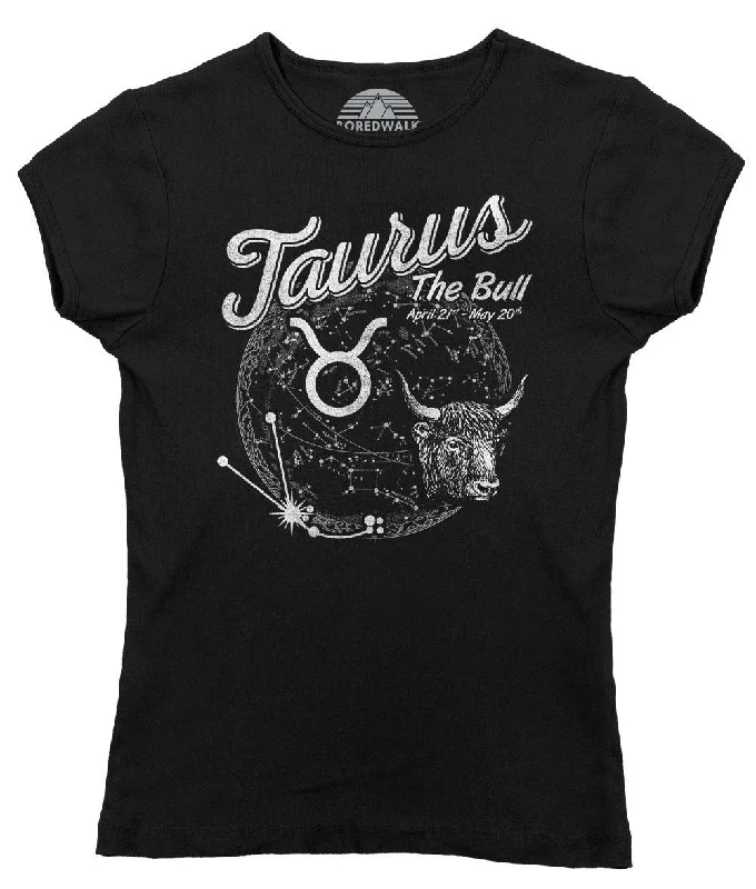 Women's Vintage Taurus T-Shirt Satin Fabric Silk Fabric Chiffon Fabric