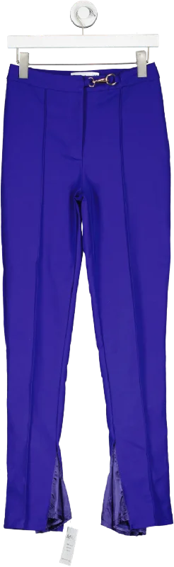 Club L Royal Blue Trouser With Side Split Leg UK 8 Trousers Print Floral