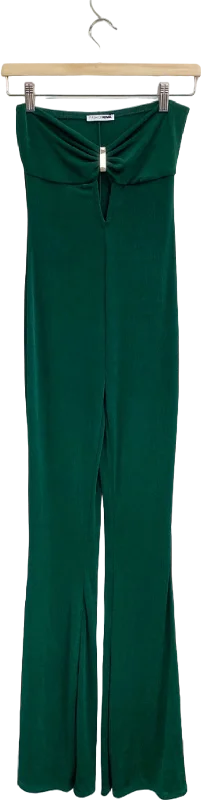 Fashion Nova Green Knot Front Flared Trousers UK 8 Trousers Vintage Classic