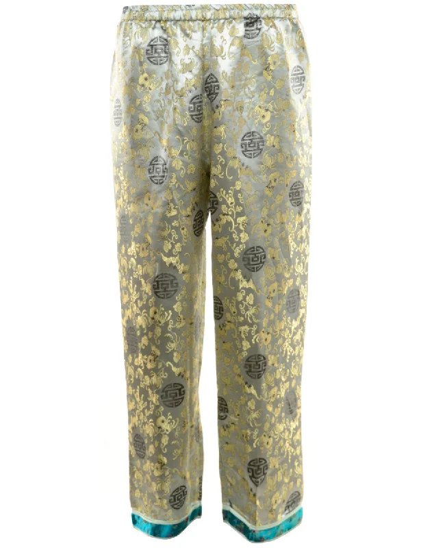 Floral Trousers - W30 Trousers Low Rise Relaxed