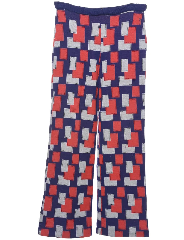 Geometric Pattern Trousers - W29 L29 Trousers Print Floral