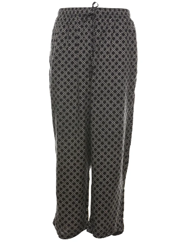 Geometric Pattern Trousers - W30 L26 Trousers cozy comfortable