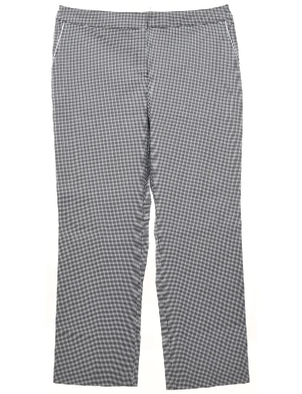 Gingham Pattern Black & White Trousers - W38 L31 Trousers Striped Patterned