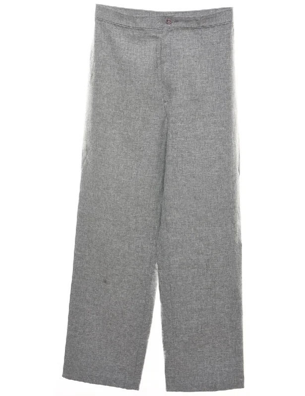 Grey Classic Wide-Leg Trousers - W31 L30 Trousers Tapered Slim Fit